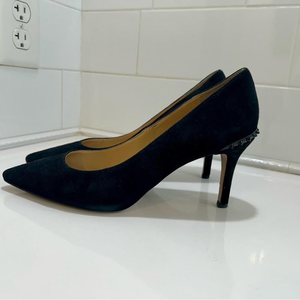 Sam Edelman | Black Tonia Suede Spike Stud Heels